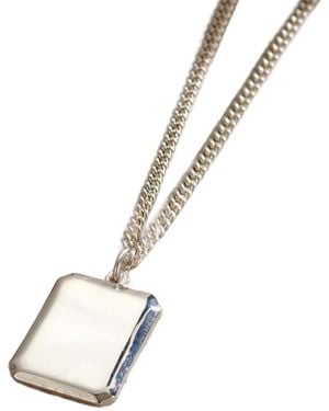 Posh Totty Designs Sterling Bevelled Tag Necklace - Metallic