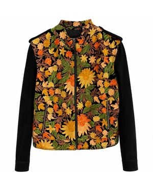Zasta Studio Fully Hand Embroidered Suede Leather Jacket - Blue
