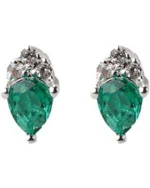 NASI SILVER Pear Atarah Studs- Crystal Spinel & Topaz - Green