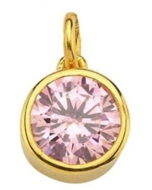 LINYA JEWELLERY Birthstone Charm - Pink