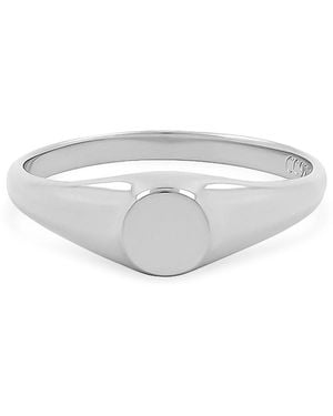 Cote Cache Petite Round Pinky Signet Ring - White