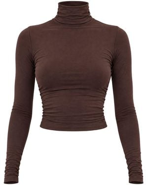 Alia Studio Eternal High Neck Top - Brown