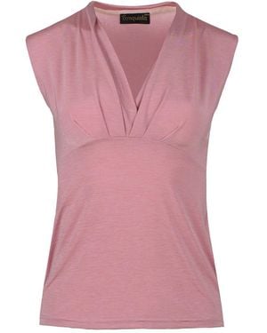 Conquista Rose V Neck Top - Pink