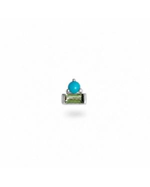 Zohreh Tourmaline Baguette Flat Back Earring 14K - Blue