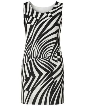 Conquista Zebra Print Shift Dress - Black