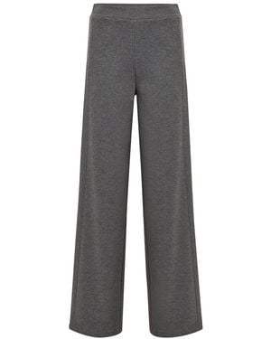 Exquise Relaxed Drawstring Waist Knit Pants - Gray