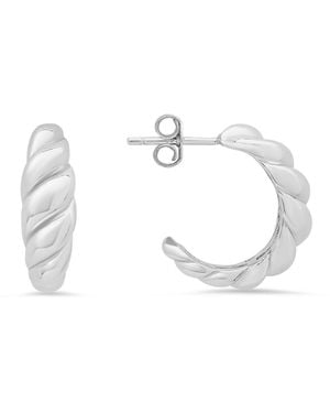 Kylie Harper Chunky Shrimp Statement Hoop Earrings - White
