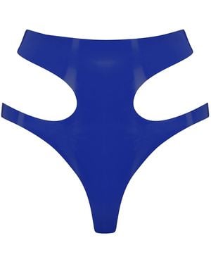 Elissa Poppy Latex Cut Out Thong - Blue