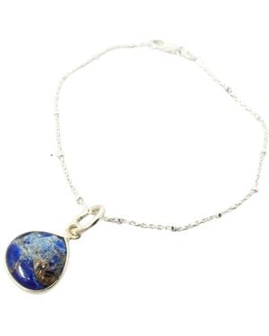 Harfi Natural Sapphire September Birthstone Sterling Gemstone Bracelet - Blue
