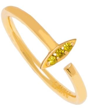 Lavani Jewels Green Goldplated Zagora Ring - Multicolour