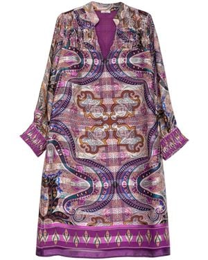 Niza Short Long Sleeved Dress - Purple