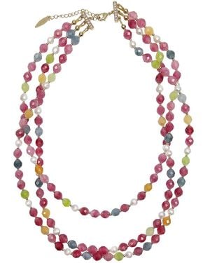 Farra Tourmaline Multi-Strands Necklace - Pink