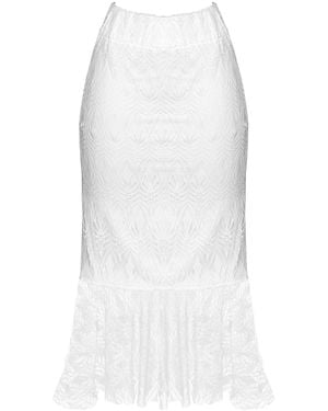 ANTONINIAS Cassia Flowy High-Rise Skirt - White