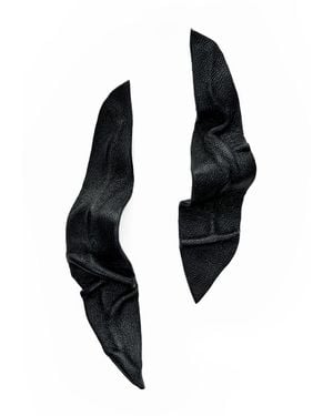 WAIWAI Morph Sculptural Leather Earrings - Black