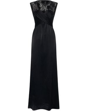Deer You Victoria Vacationing Full Length Gown With Low Lace Back Panel - Black