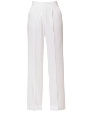 AGGI by HALEWSKI Jessie Bright Satin Wide Trousers - White