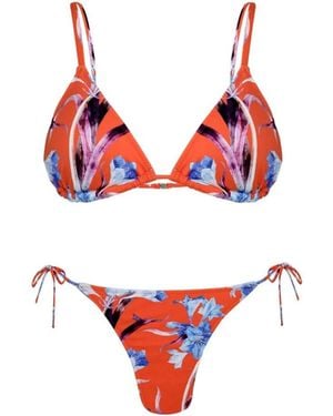 Cherina Beachwear Llc St. Barts Floral Bikini Set - Red