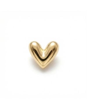 Melt'm Jewelry Puffy Heart Flat Back Earrings Solid - Metallic