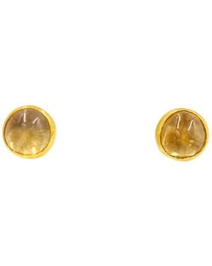 1610Istanbul Istanbulite Citrine Earrings - Metallic