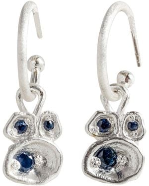 Claire Hill Designs Sapphire Lichen Hoop Earrings - Blue