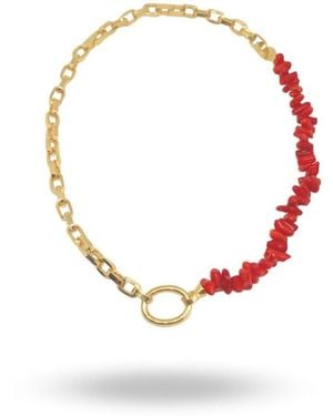 LINYA JEWELLERY Coral Necklace - Metallic
