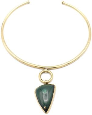 Lala Salama Kijani Malachite Drop Choker - Metallic