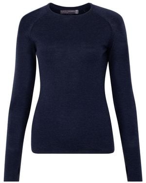 Paul James Knitwear Midweight Merino Activewear Training Eos Top - Blue