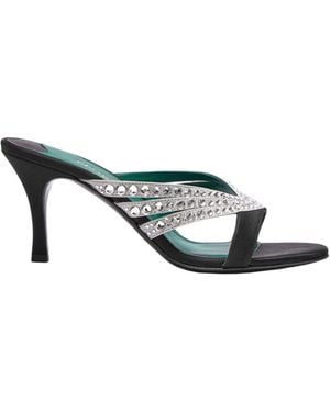 Florrie London Roro 75Mm Crystal And Satin Mule - Black