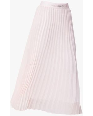 Smart and Joy Organza Pleats Midi Skirt - Pink