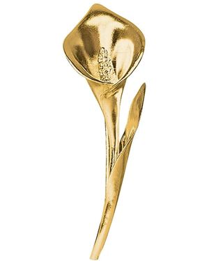 Agora Jewellery Calla Plated Bronze Brooch - Metallic