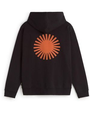 Thinking Mu Simon Hoodie Back Sun - Black