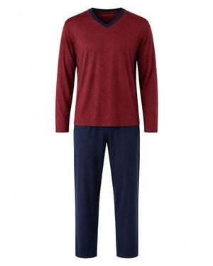 Zd - Zero Defects Long Modal Pyjamas Crest - Red