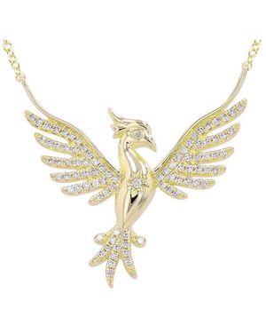 KAMARIA Rising Golden Phoenix Necklace With Diamonds - Metallic