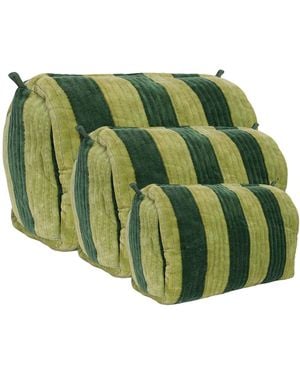 Conscious Yoga Collective The Striped Velvet Travel Set - Green