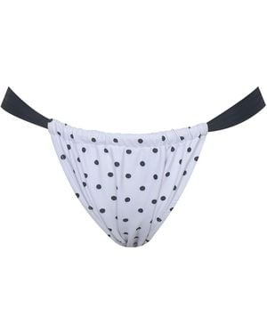 Miss Circle New York Oliveah Polka Dot Ruched Lacing Bikini Bottom - Blue