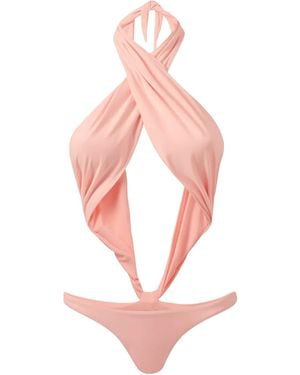 Ak Royalty Resortwear Neutrals Leila One Piece Swimsuit Peach - Pink