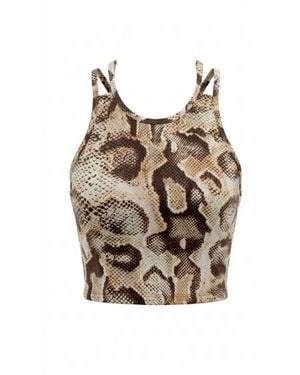 Befitnesslou Top Lisa Snake Print - Brown