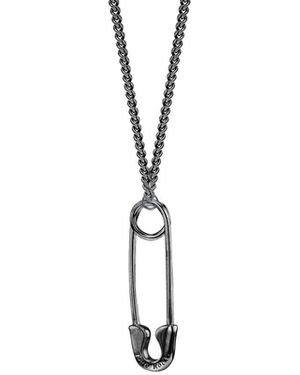 True Rocks Mini Safety Pin Pendant Gunmetal - Gray