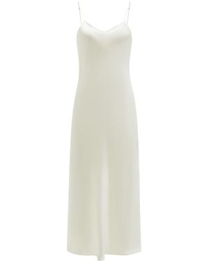 NOT JUST PAJAMA Timeless Collection Silk Slip Dress - White