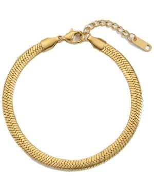 Elk & Bloom Herringbone Flat Chain 14K Link Bracelet - Metallic