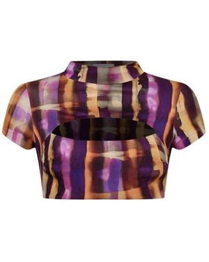 Khéla the Label Groove Dealer Printed Crop Top - Red