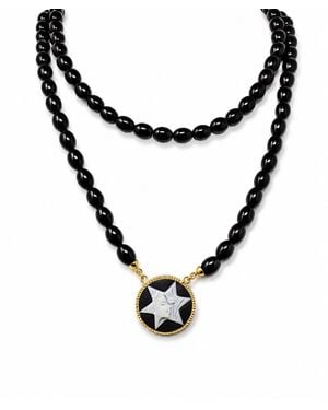 Vintouch Italy Star Dancer Cameo Necklace With Onyx - Metallic