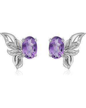 Azura Jewelry New York Sylphae Fairie Amethyst Earrings Vermeil - Purple