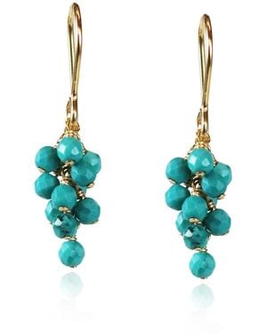 MOUNIR LONDON Turquoise Cluster Drop Earrings - Blue