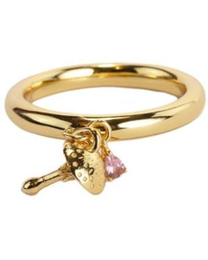 NASI SILVER Wobbling Shroom Dangling Ring- Tourmaline - Metallic