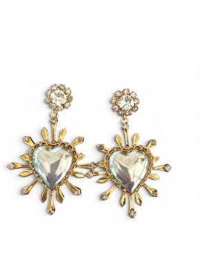Vstyle Sacred Heart Radiance Earrings - Metallic