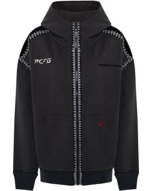 Pcfg Crochet Zip Up Hoodie - Black