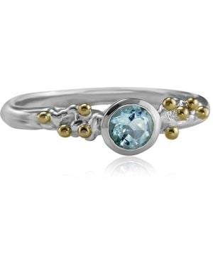 Isla Silver Dainty Sterling Topaz Ring - Blue