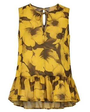 Conquista Frill Detail Sleeveless Top - Yellow