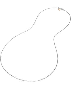 Unaloe Luminous Long Sterling Chain Necklace – Minimalist Layering Jewelry For - White